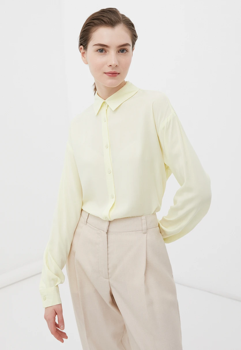 Блузка свободного кроя с отложным воротником, Модель BAS-10040, Фото №1