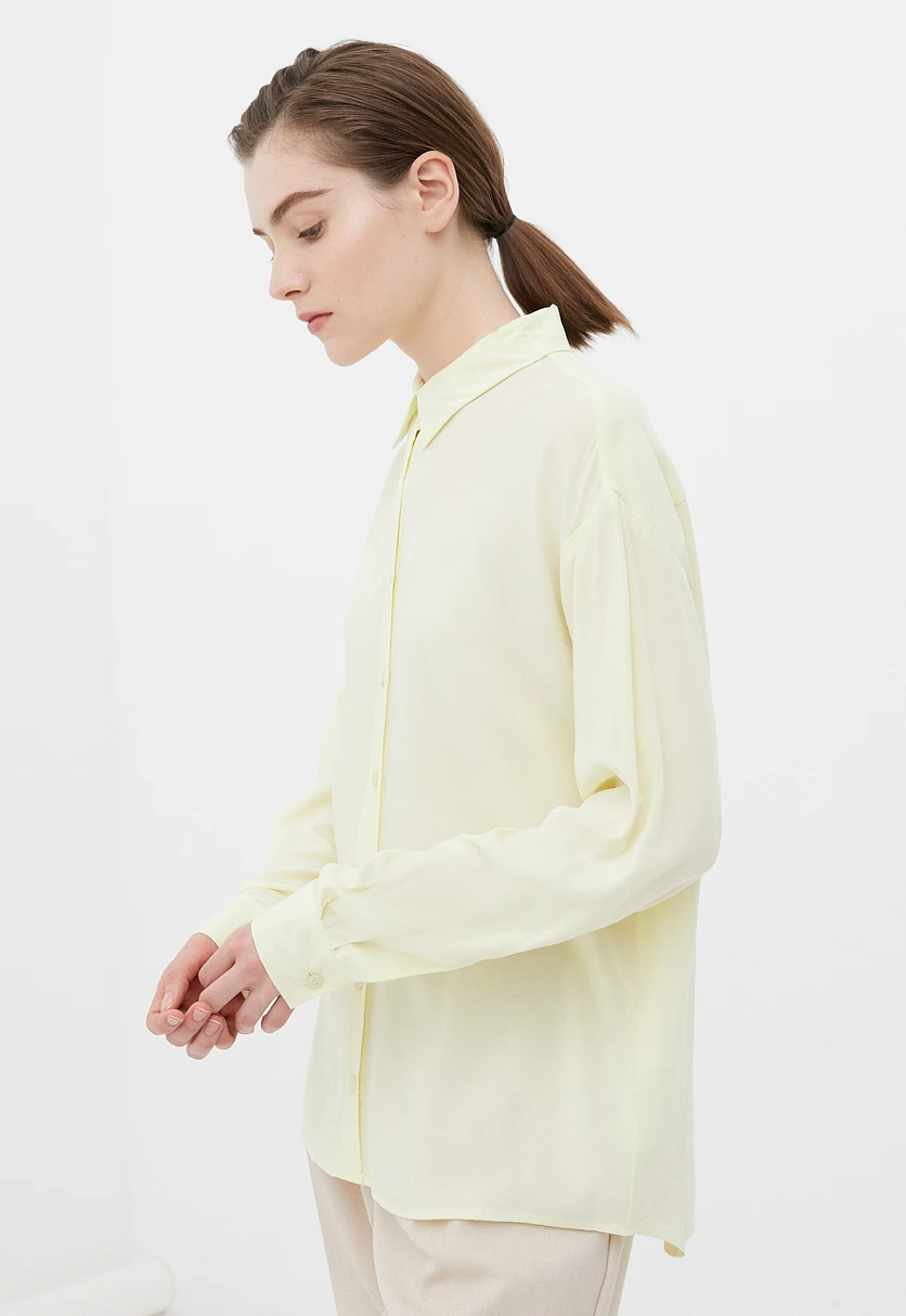 Блузка свободного кроя с отложным воротником, Модель BAS-10040, Фото №3