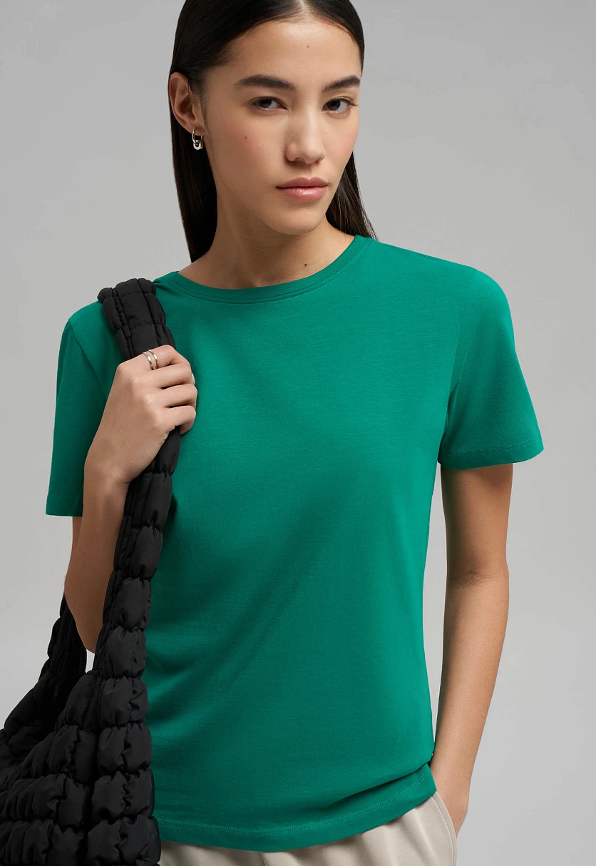 Приталенная футболка из джерси, Модель BAS-100195, Фото №5