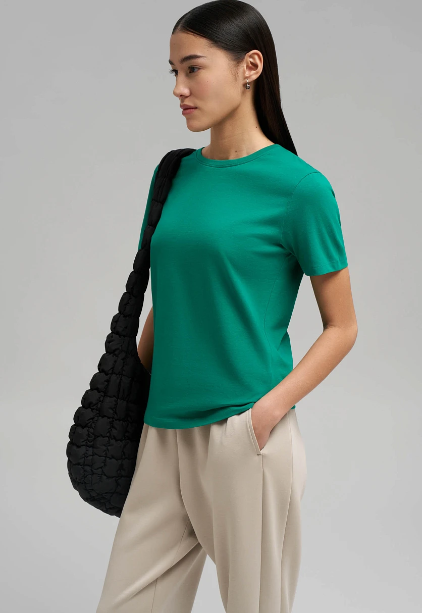 Приталенная футболка из джерси, Модель BAS-100195, Фото №6