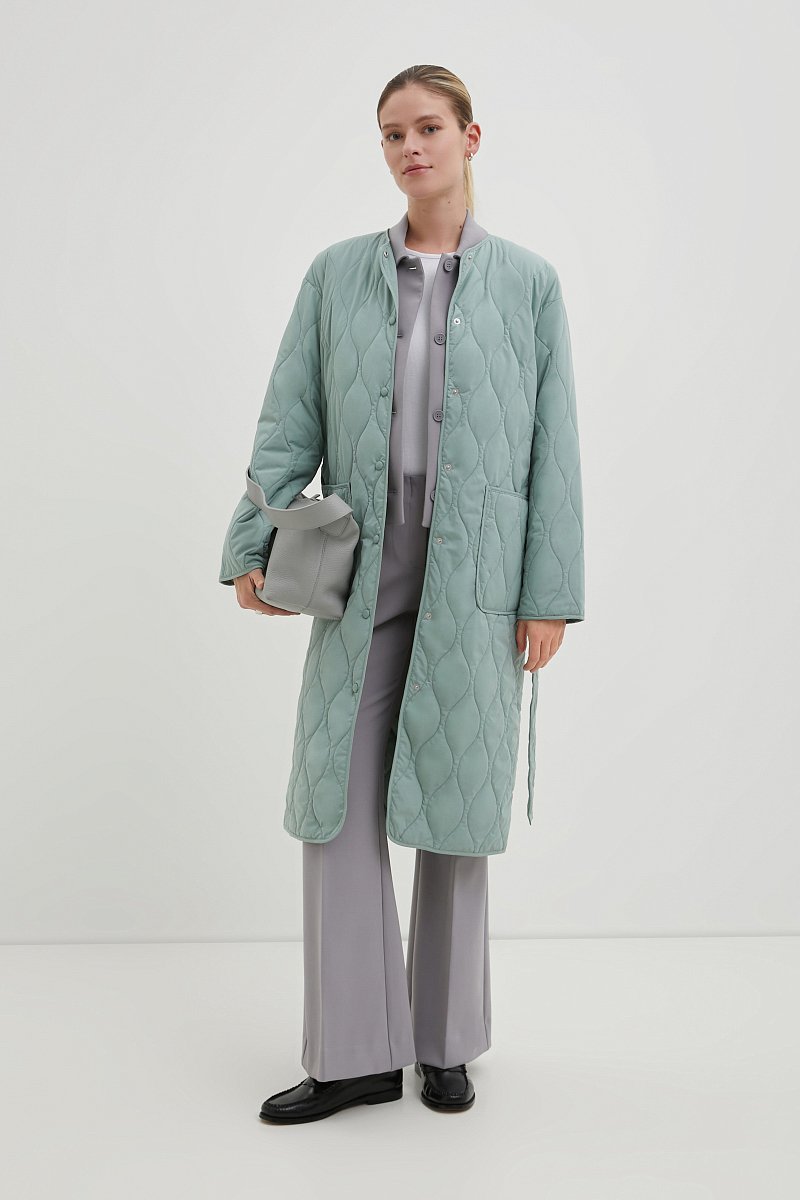 Пальто свободного силуэта с поясом, Модель BAS-100118, Фото №2
