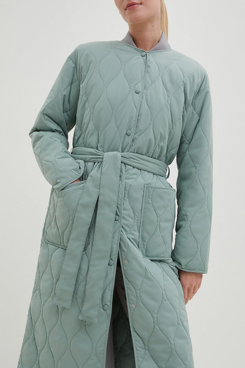 Пальто свободного силуэта с поясом, Модель BAS-100118, Фото №3