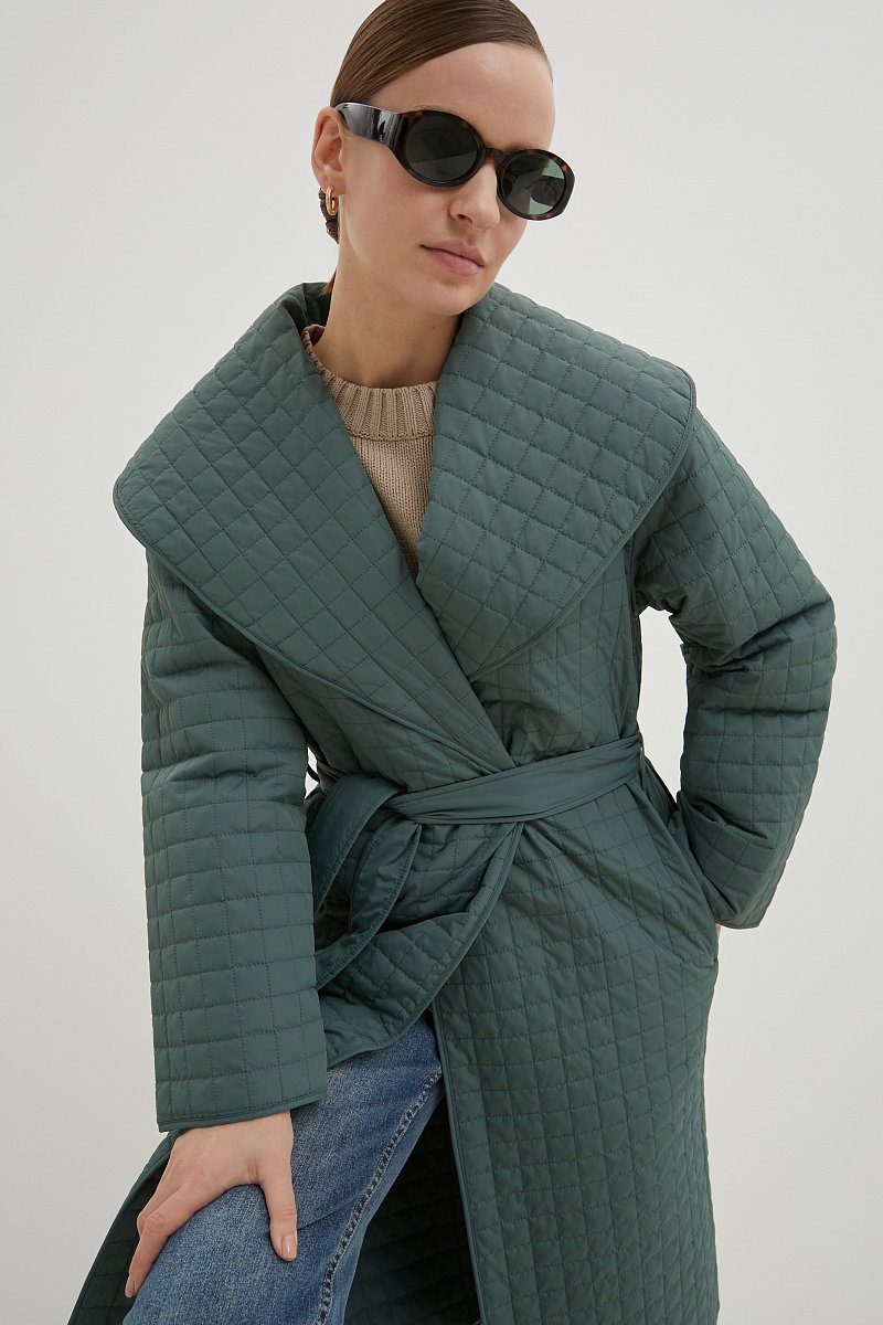 Стеганое пальто прямого кроя, Модель BAS-100120, Фото №3