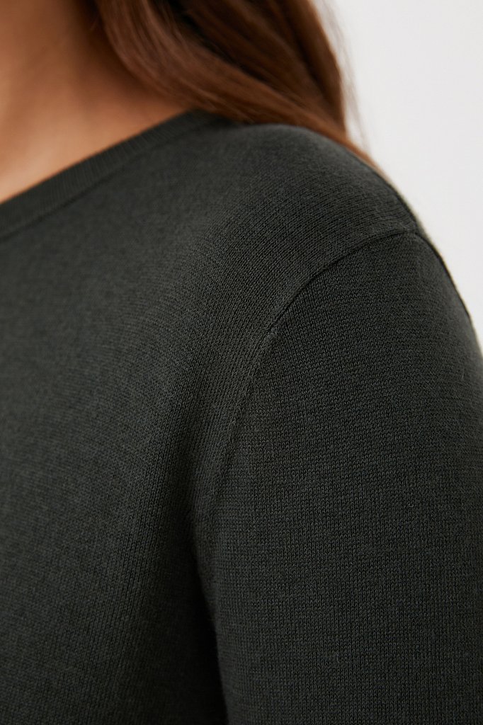 Базовый женский джемпер прямого силуэта с шерстью, Модель BAS-10105, Фото №5