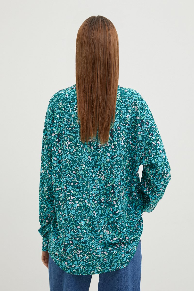 Рубашка женская из вискозы с длинным рукавом, Модель BAS-10040, Фото №5