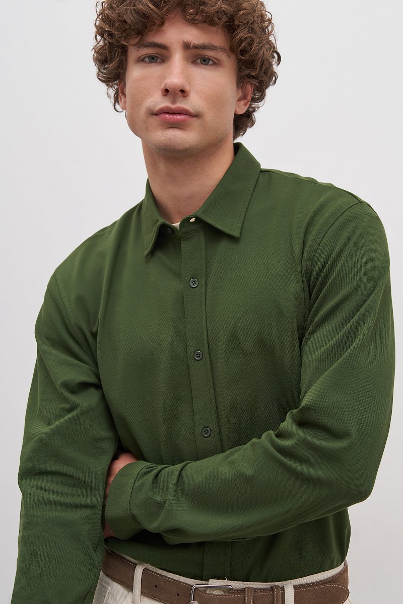 Рубашка мужская с длинным рукавом, Модель BAS-20080, Фото №4