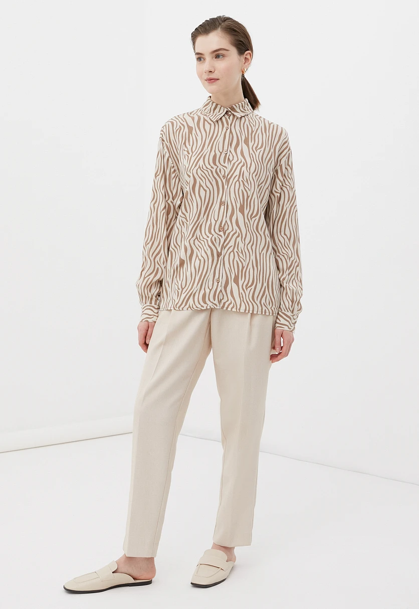 Блузка свободного кроя с отложным воротником, Модель BAS-10040, Фото №2