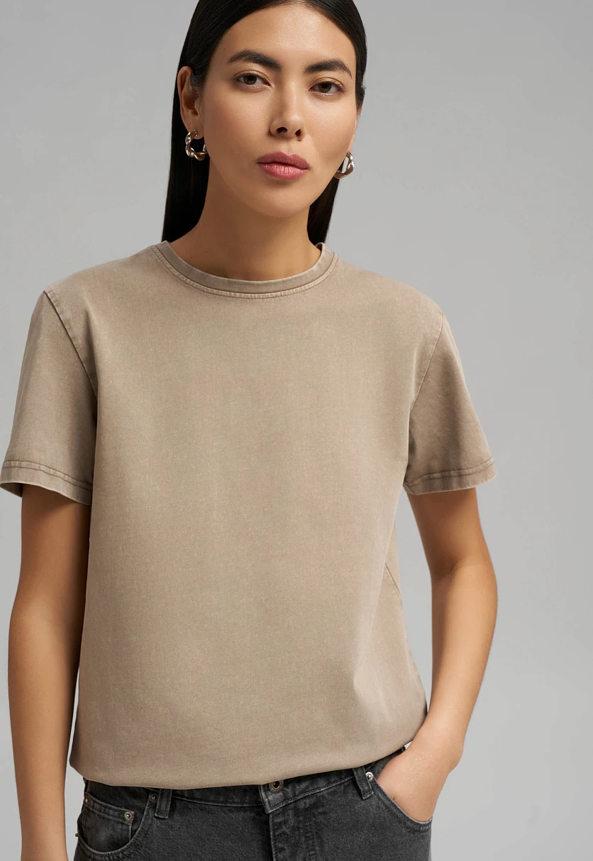 Футболка прямого кроя с эффектом варки, Модель BAS-100194, Фото №7