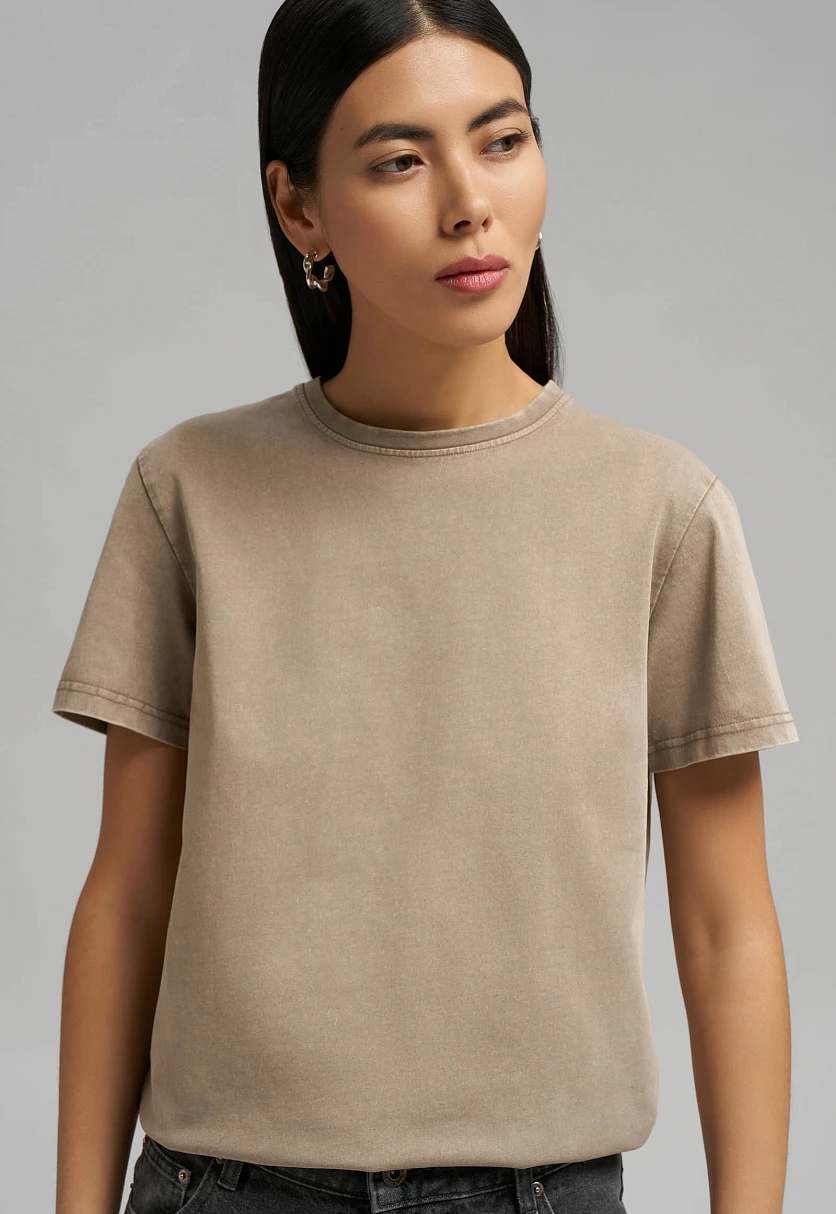 Футболка прямого кроя с эффектом варки, Модель BAS-100194, Фото №8