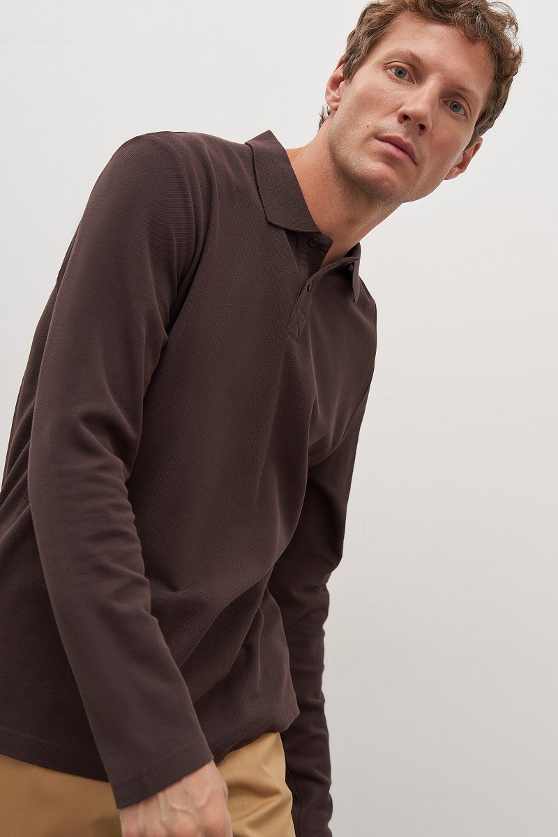 Базовое мужское поло прямого силуэта, Модель BAS-20027, Фото №3