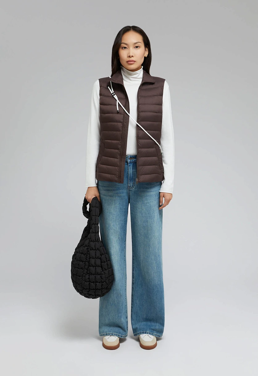 Стеганый пуховый жилет, Модель BAS-10073, Фото №1