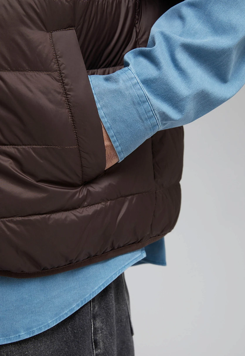 Стеганый пуховый жилет, Модель BAS-20053, Фото №5