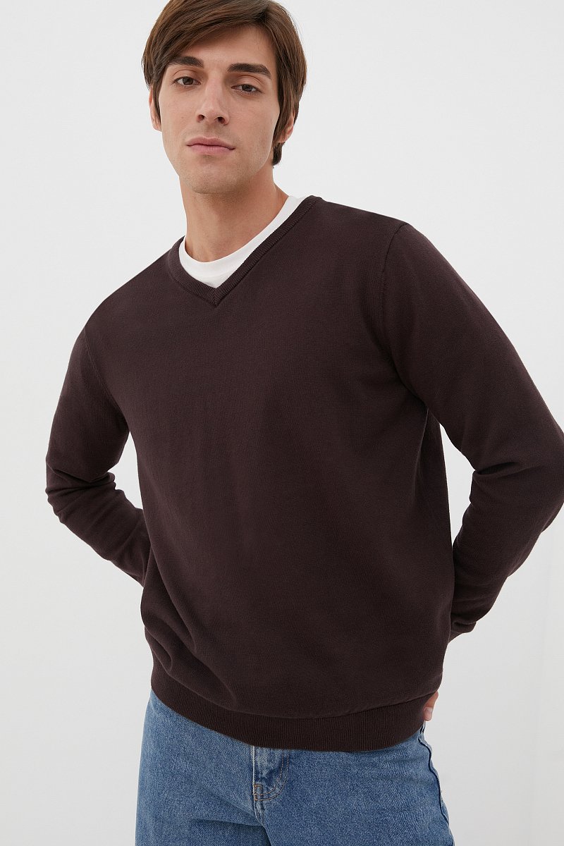 Базовый мужской пуловер прямого силуэта, Модель BAS-20101, Фото №1