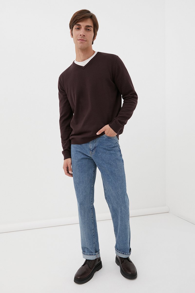Базовый мужской пуловер прямого силуэта, Модель BAS-20101, Фото №2