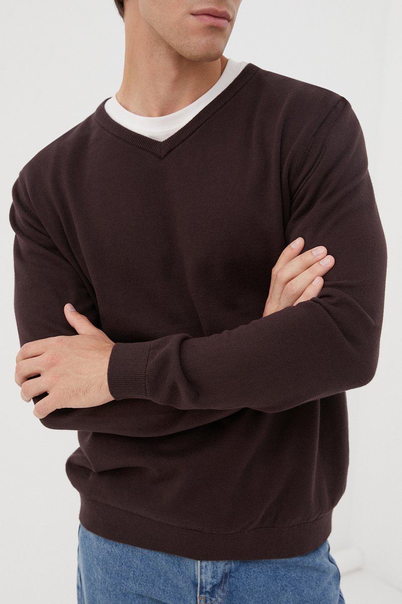 Базовый мужской пуловер прямого силуэта, Модель BAS-20101, Фото №3