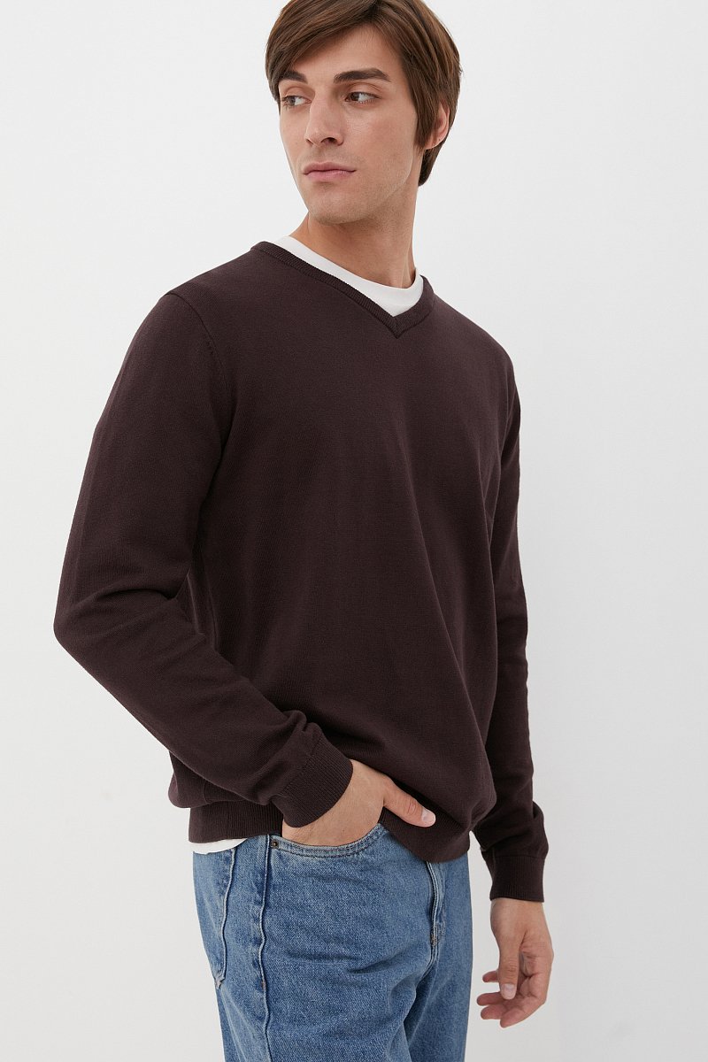 Базовый мужской пуловер прямого силуэта, Модель BAS-20101, Фото №4