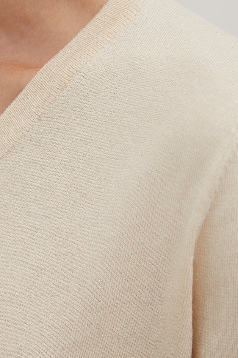 Базовый женский пуловер прямого силуэта с шерстью, Модель BAS-10106, Фото №6