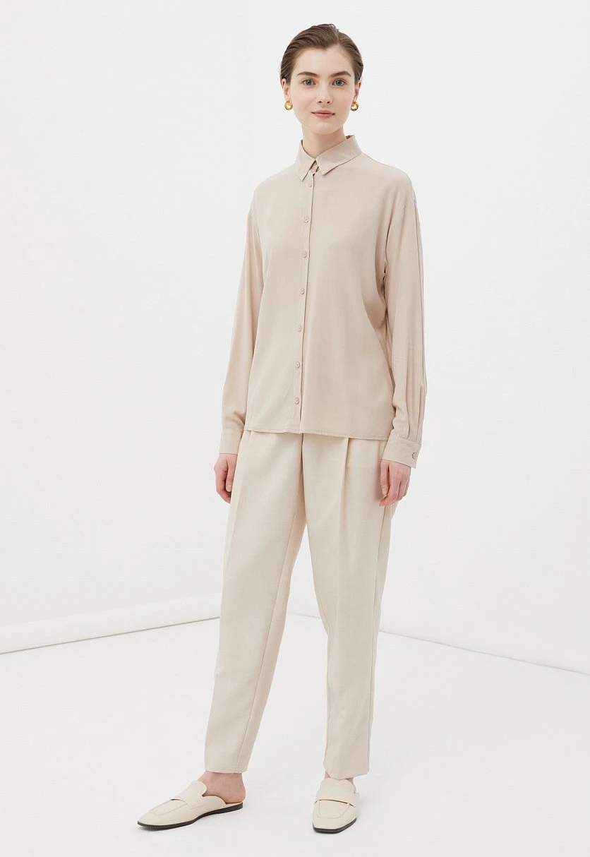 Блузка свободного кроя с отложным воротником, Модель BAS-10040, Фото №2