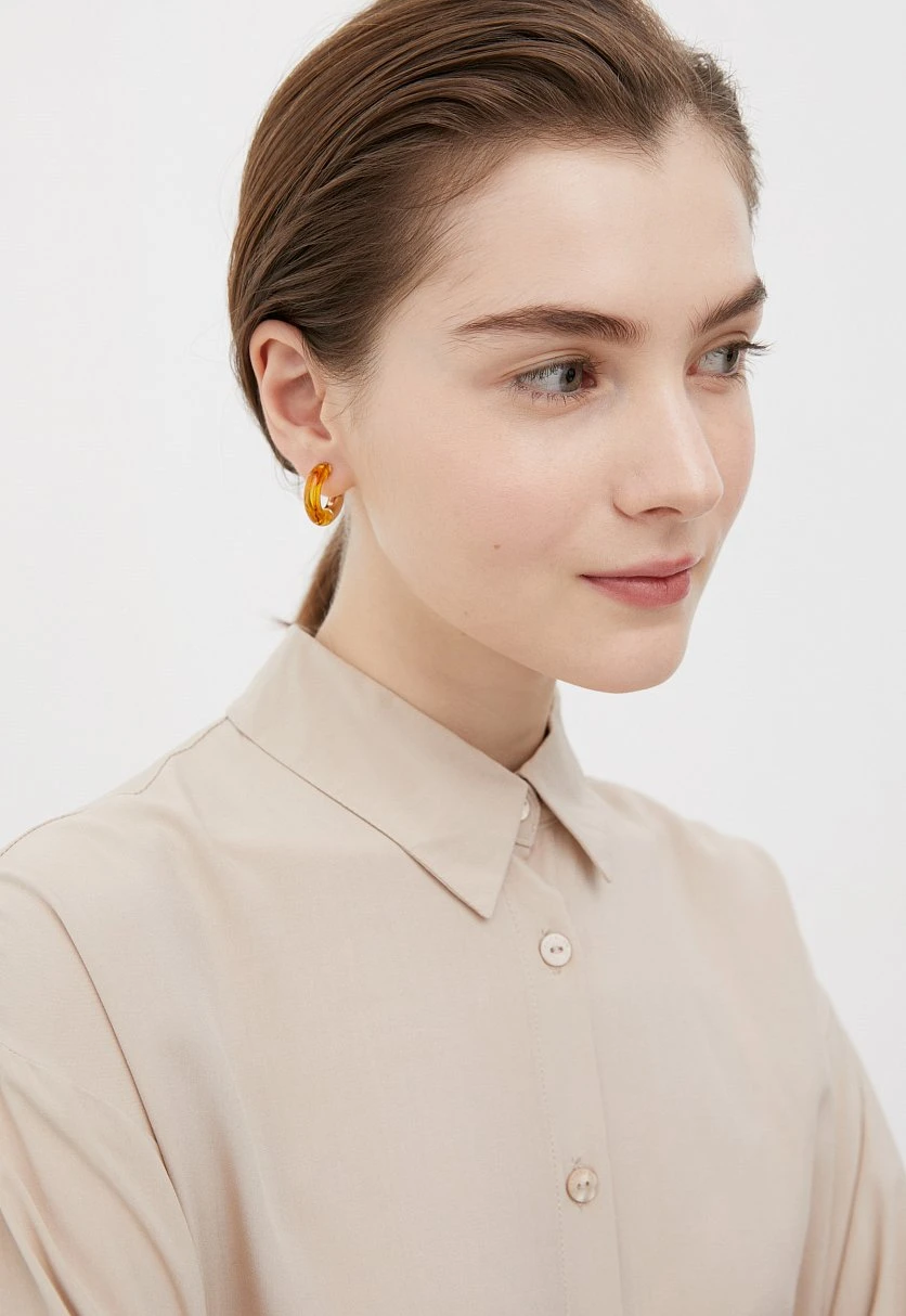 Блузка свободного кроя с отложным воротником, Модель BAS-10040, Фото №5