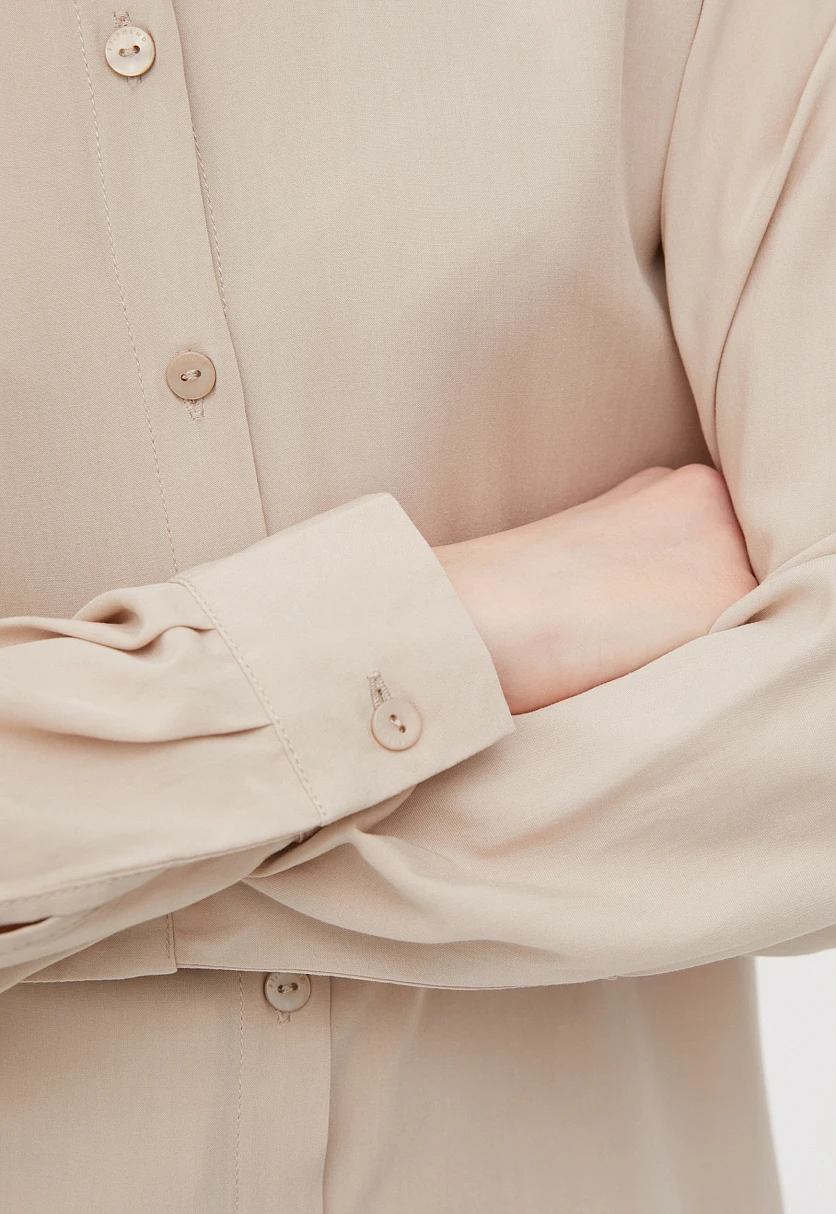 Блузка свободного кроя с отложным воротником, Модель BAS-10040, Фото №6