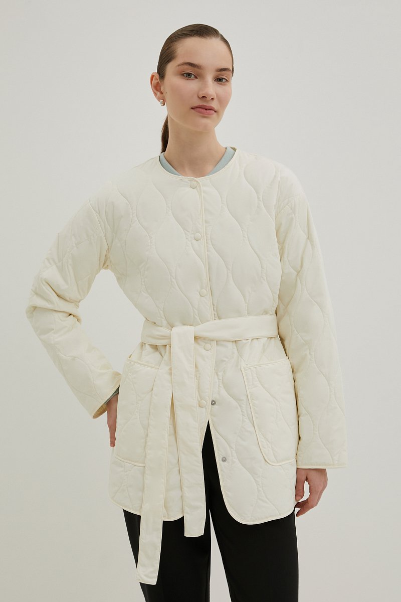 Куртка утепленная с поясом, Модель BAS-100117, Фото №1