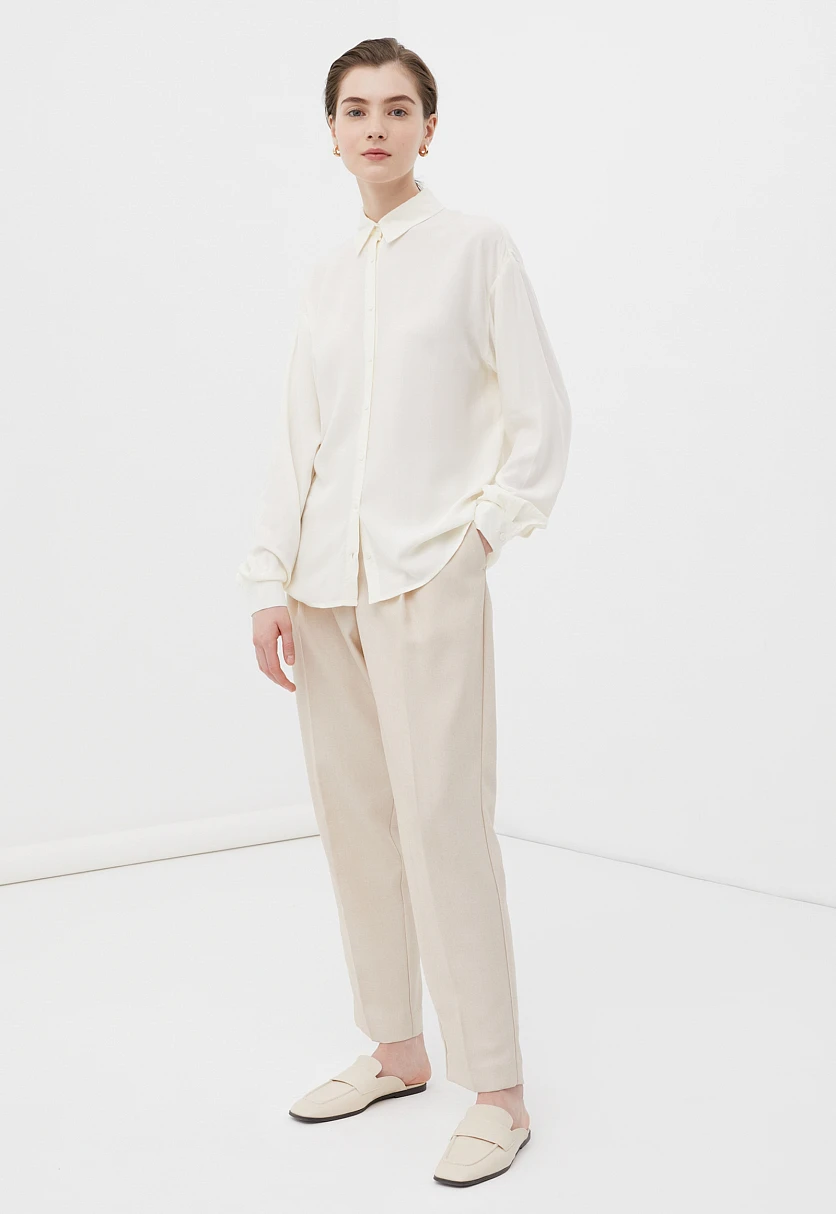 Блузка свободного кроя с отложным воротником, Модель BAS-10040, Фото №2