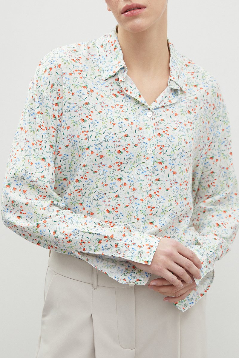 Рубашка женская из вискозы с длинным рукавом, Модель BAS-10040, Фото №3
