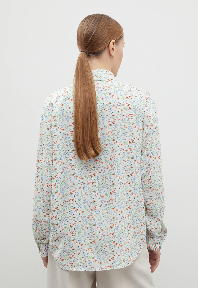 Блузка свободного кроя с отложным воротником, Модель BAS-10040, Фото №5