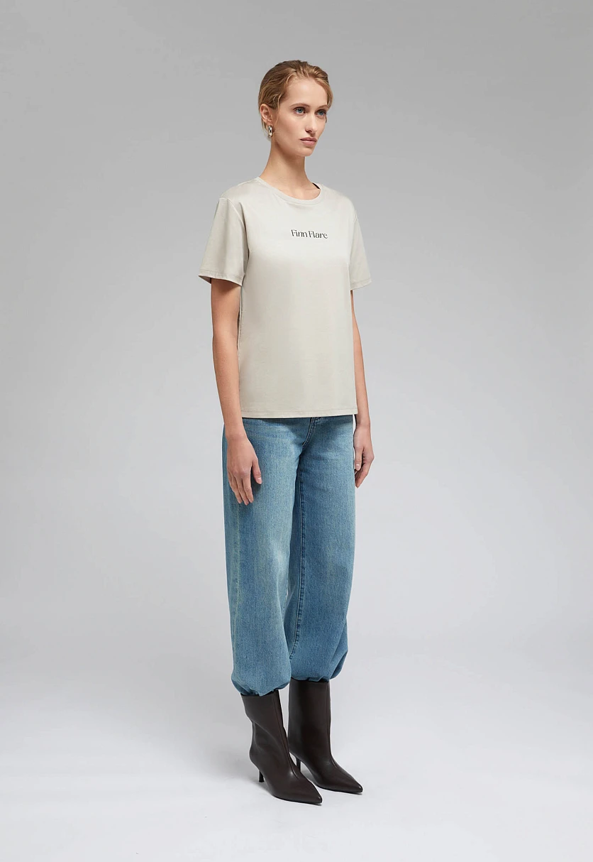 Футболка из мерсеризованного хлопка с принтом, Модель BAS-100189, Фото №2