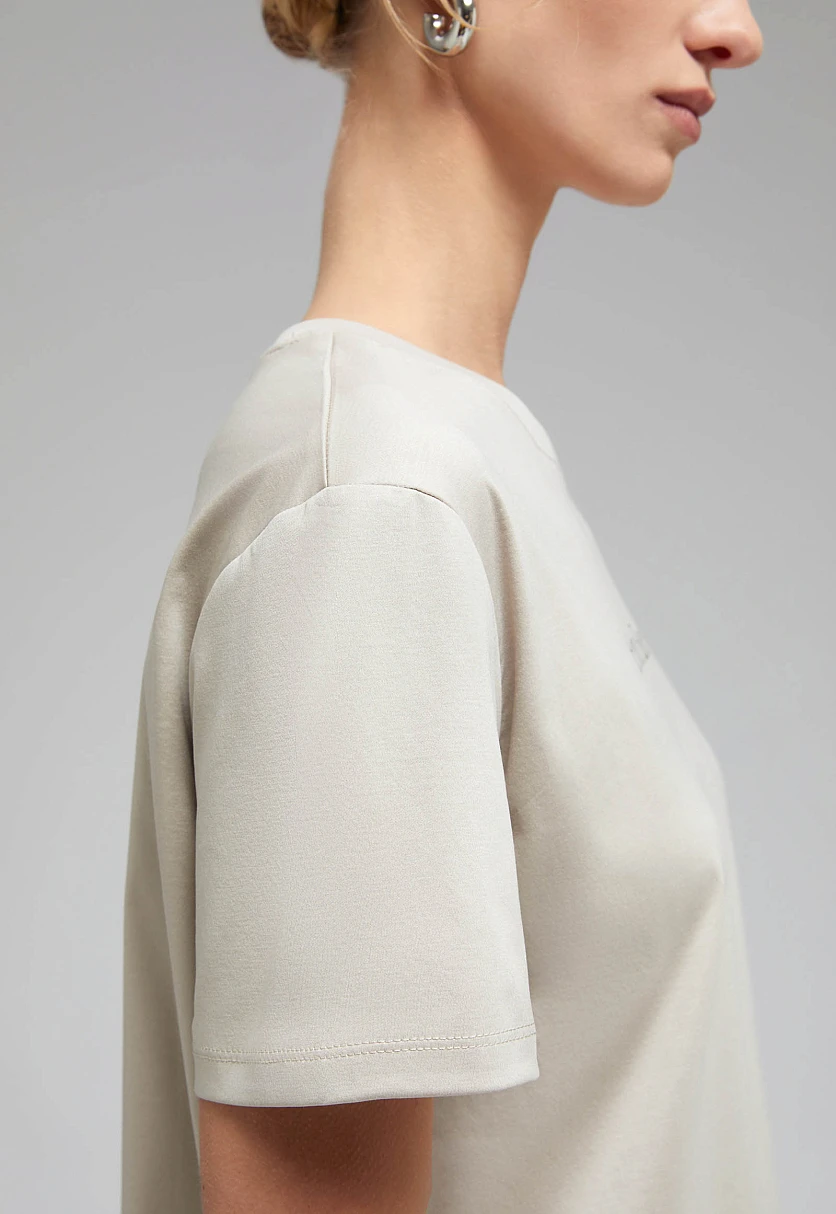 Футболка из мерсеризованного хлопка с принтом, Модель BAS-100189, Фото №4