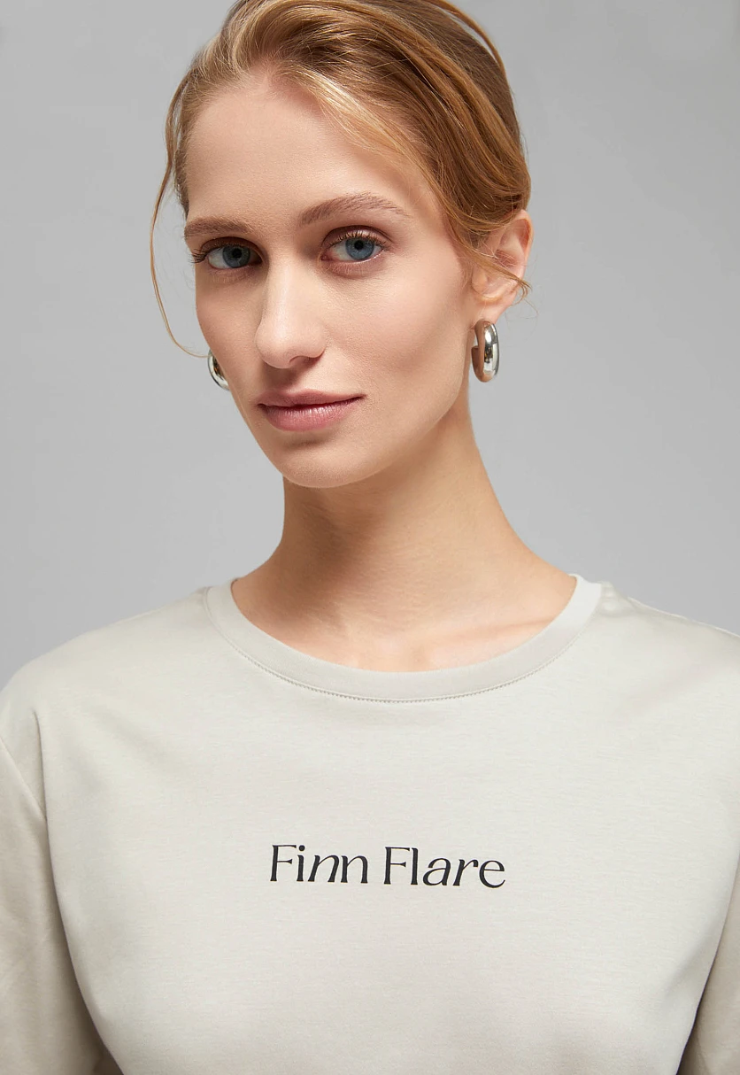 Футболка из мерсеризованного хлопка с принтом, Модель BAS-100189, Фото №5