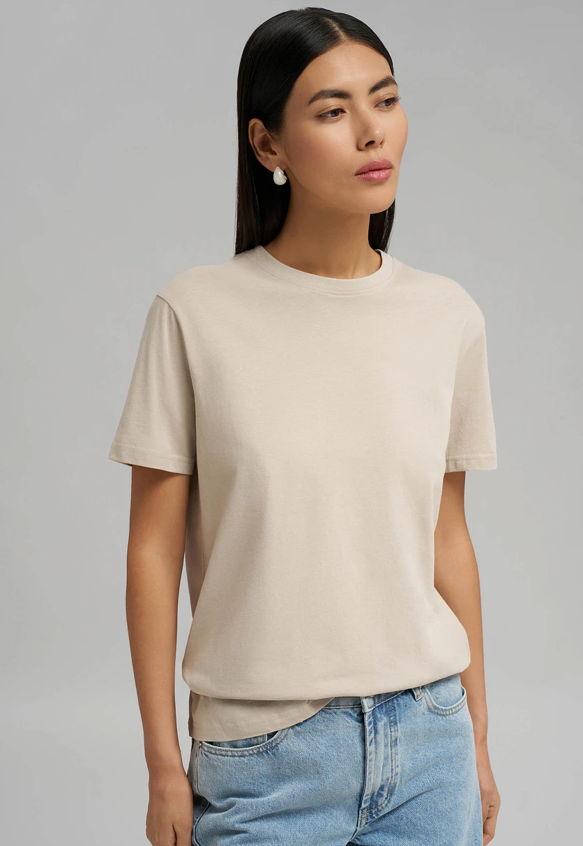 Футболка свободного кроя из хлопкового джерси, Модель BAS-100192, Фото №6