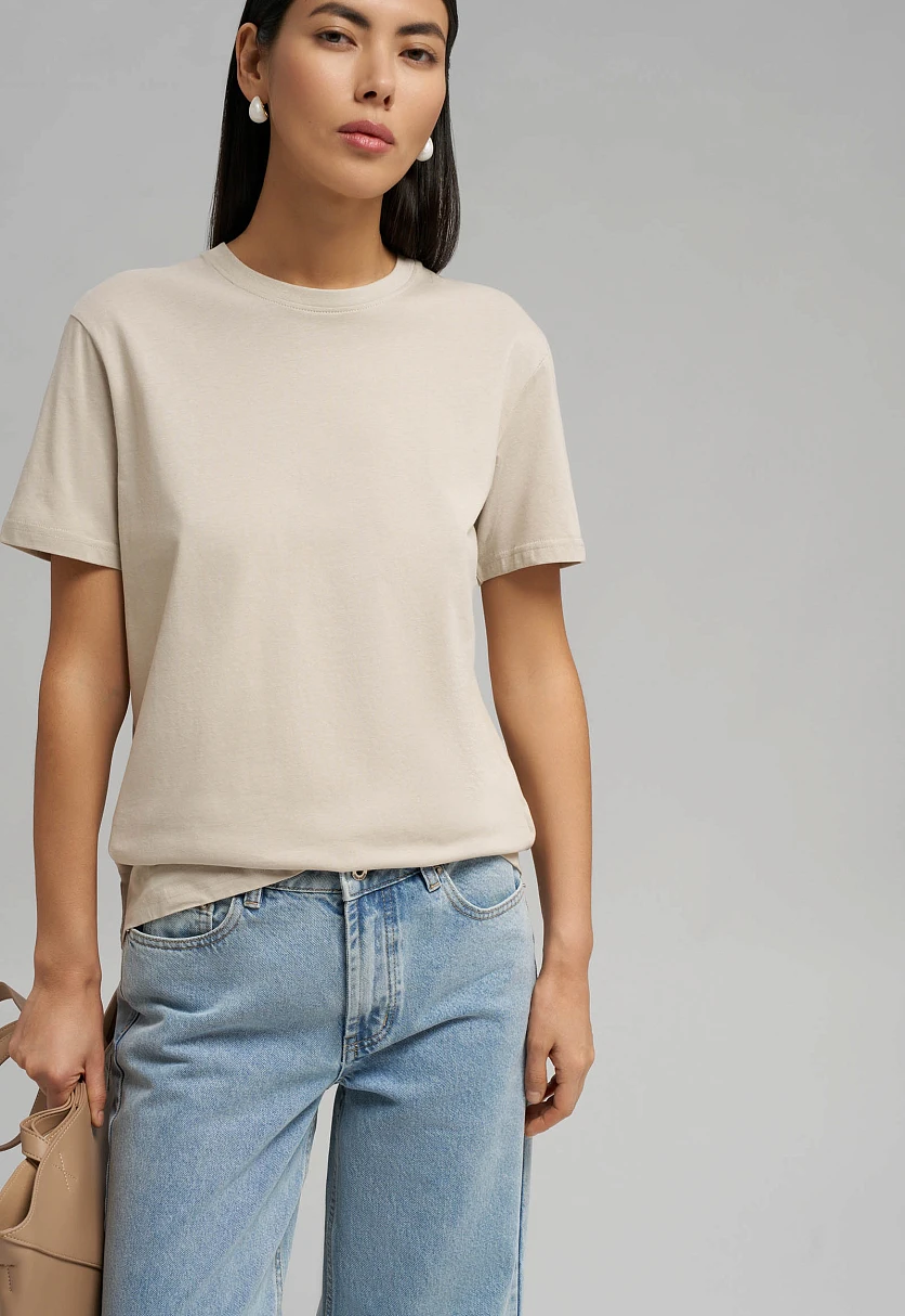 Футболка свободного кроя из хлопкового джерси, Модель BAS-100192, Фото №5