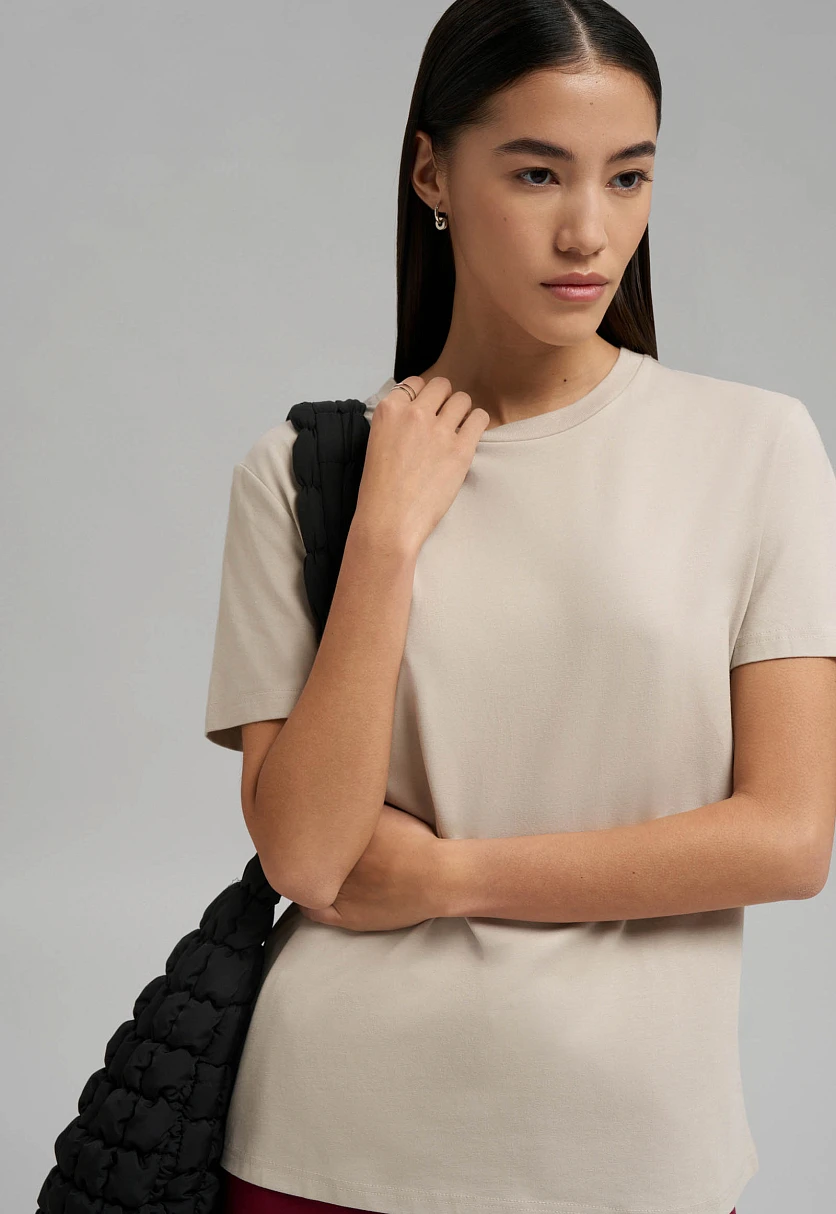 Футболка прямого кроя из джерси, Модель BAS-100197, Фото №5