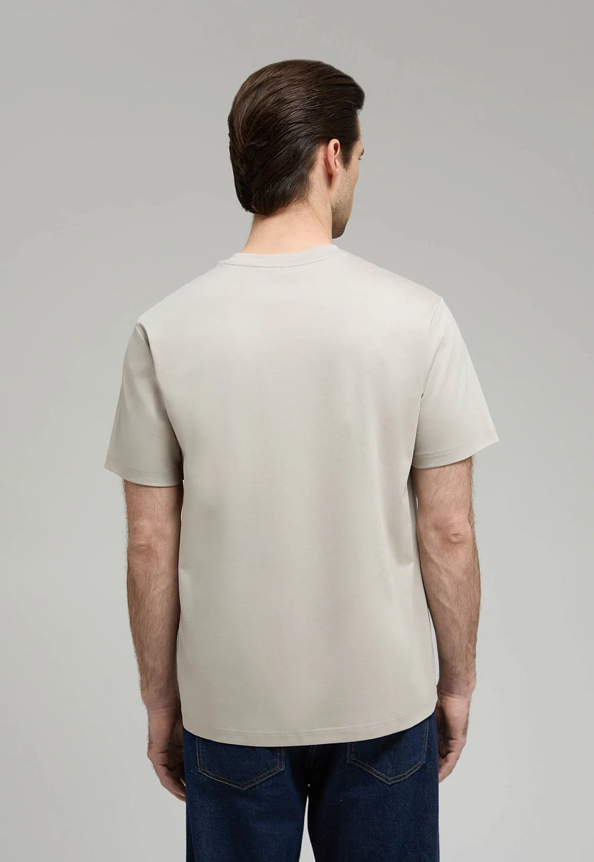 Футболка из хлопка прямого кроя Серо-бежевый BAS-200121Купить в интернет-магазине FINN FLARE, предосмотр фото №6 Футболка из хлопка прямого кроя, Модель BAS-200121, Фото №6