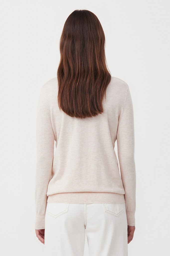 Базовый женский пуловер прямого силуэта с шерстью, Модель BAS-10106, Фото №4