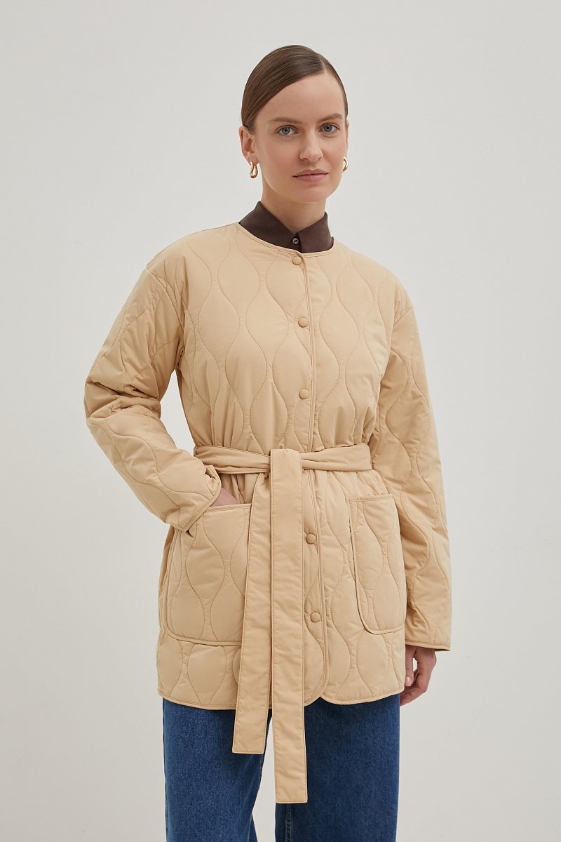 Куртка утепленная с поясом, Модель BAS-100117, Фото №1