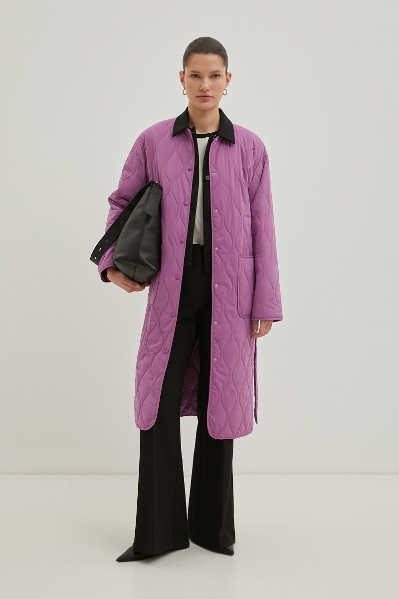 Пальто свободного силуэта с поясом, Модель BAS-100118, Фото №2