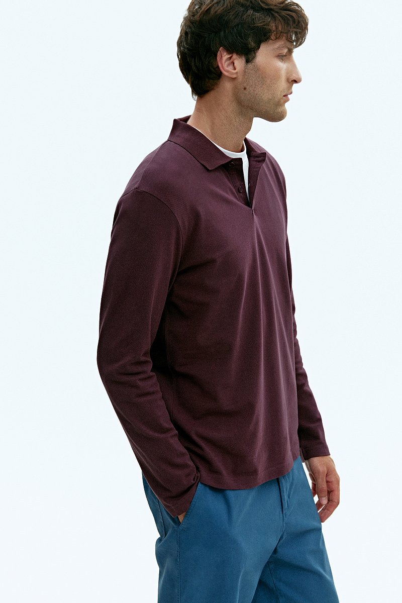 Поло мужское с длинным рукавом, Модель BAS-20079, Фото №3