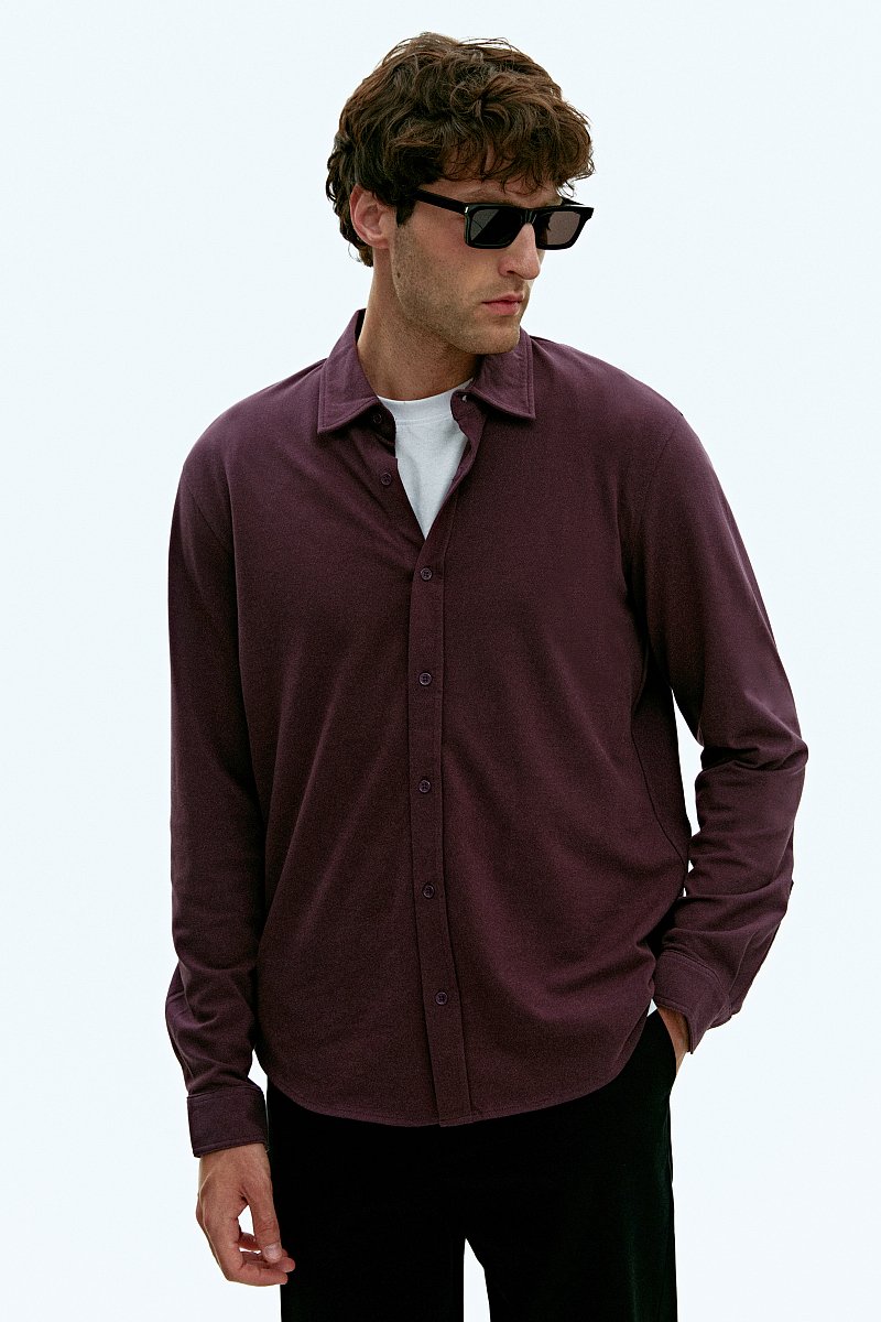 Рубашка мужская с длинным рукавом, Модель BAS-20080, Фото №1