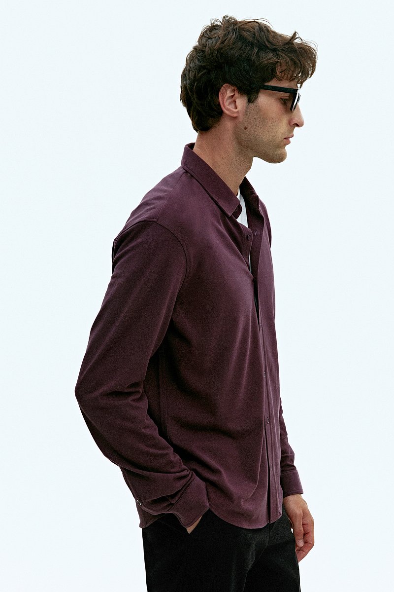 Рубашка мужская с длинным рукавом, Модель BAS-20080, Фото №3