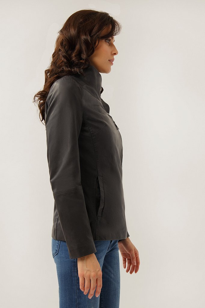 Куртка кожаная женская, Модель CB19-17013, Фото №3