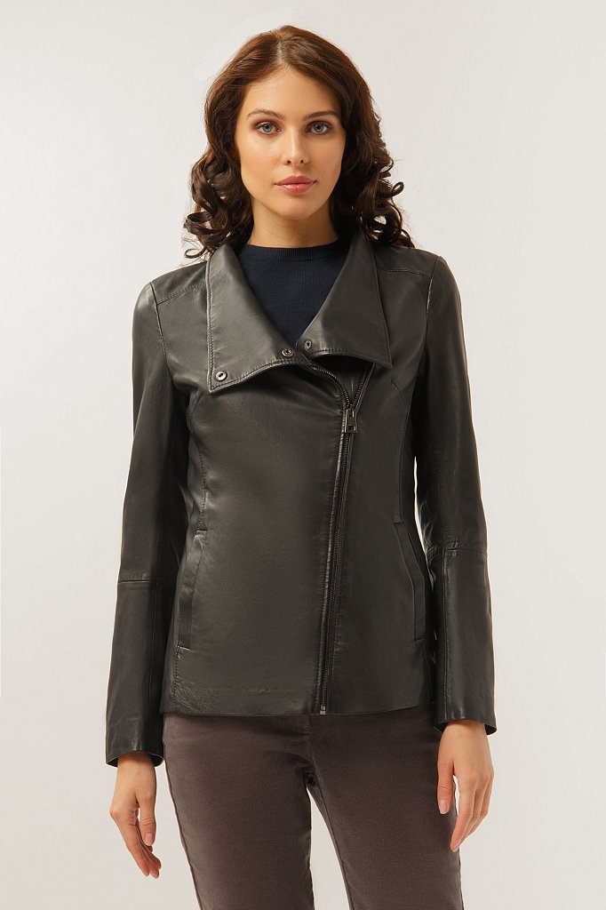 Куртка кожаная женская, Модель CB19-17013, Фото №1