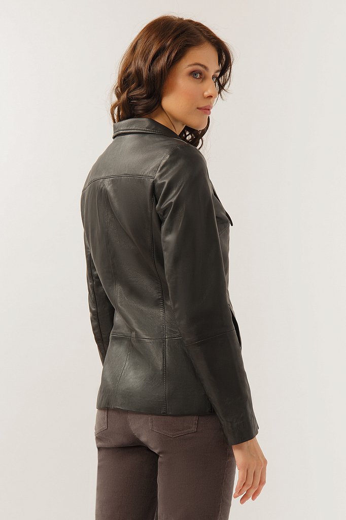 Куртка кожаная женская, Модель CB19-17013, Фото №4