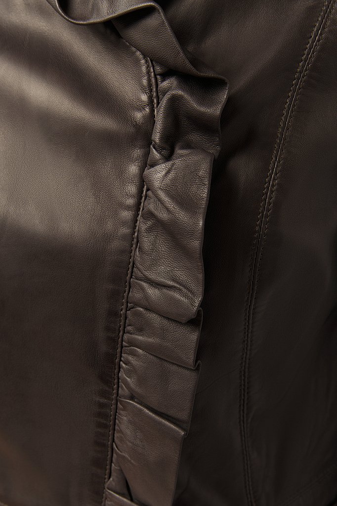 Куртка кожаная женская, Модель CB19-17010, Фото №5