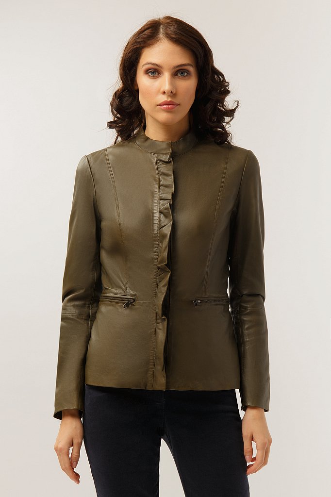 Куртка кожаная женская, Модель CB19-17011, Фото №1