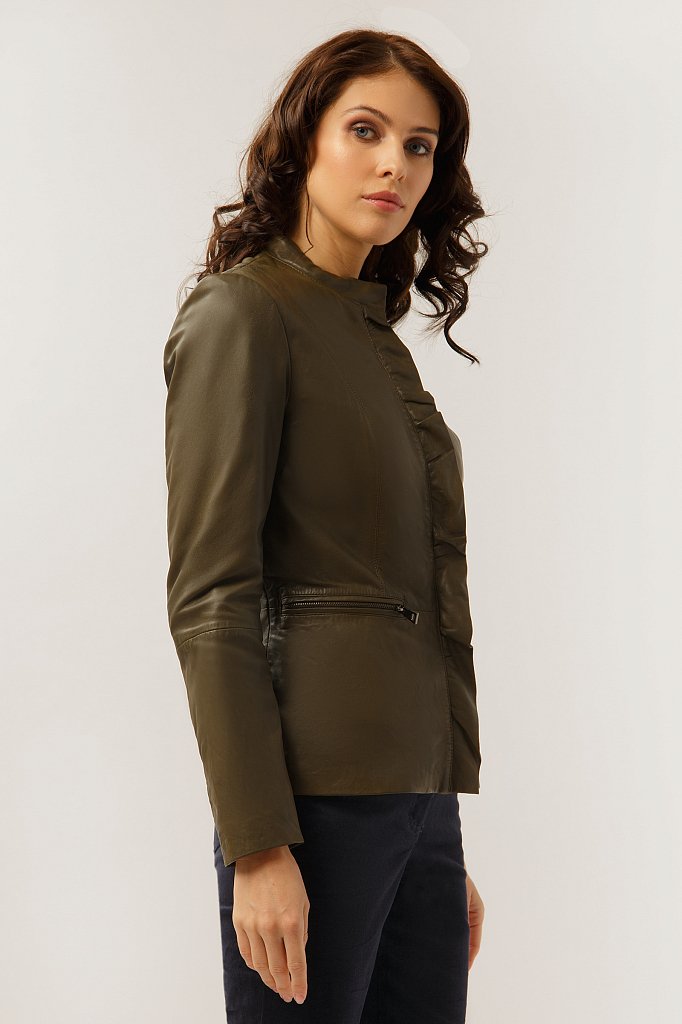 Куртка кожаная женская, Модель CB19-17011, Фото №3