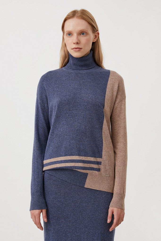 Женский свитер прямого кроя с шерстью, Модель FAB11132, Фото №1