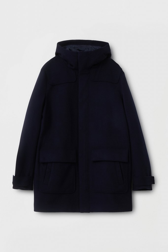 Технологичное утепленное мужское пальто с шерстью, Модель FAB21005, Фото №8
