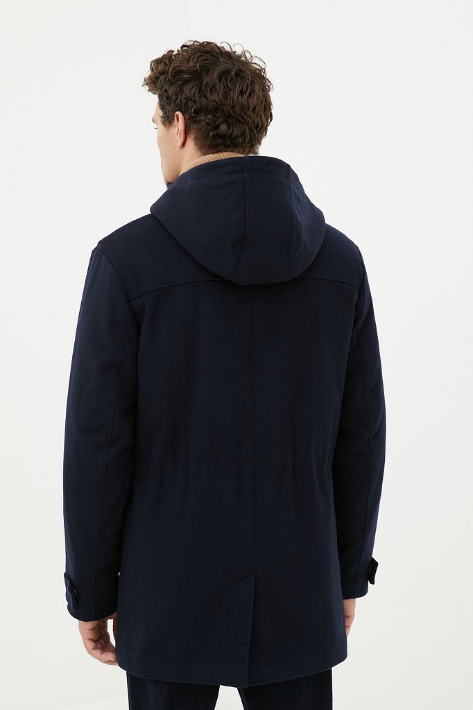 Технологичное утепленное мужское пальто с шерстью, Модель FAB21005, Фото №5